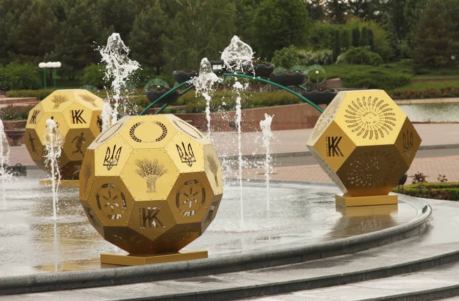 contemporary art installation in gold metal contemporary art installation in gold metal