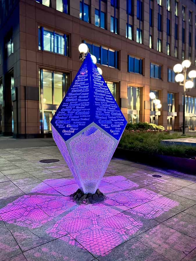city branded public art with led light city branded public art