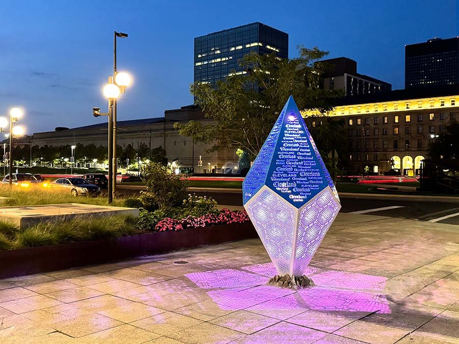 city branded art installation with led light city branded art installation