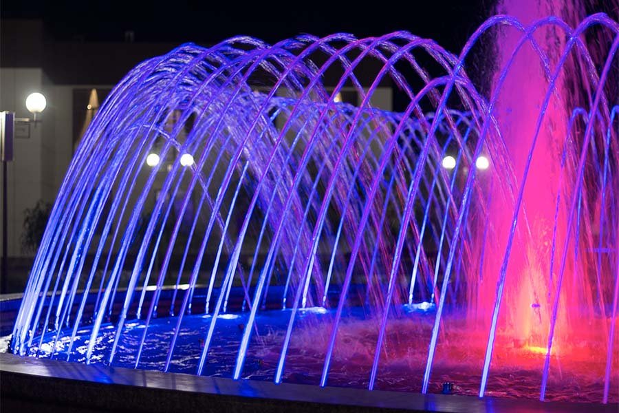 public fountain with light public fountain with light