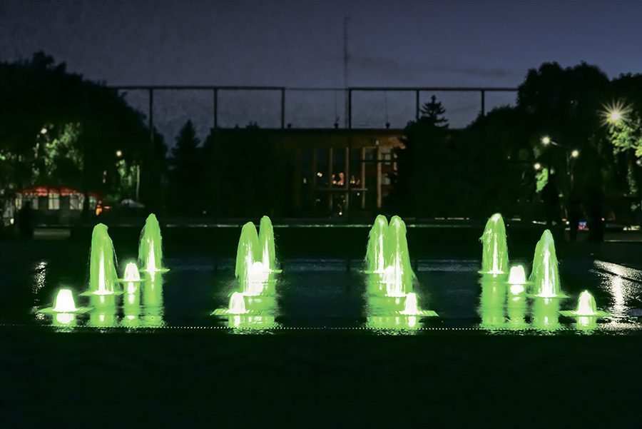 music fountain in city park with LED music fountain in city park