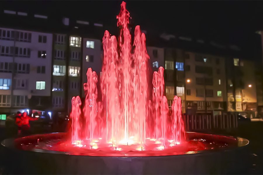 Granite Water Fountain with Red LED Illumination Granite Water Fountain with Red LED Illumination