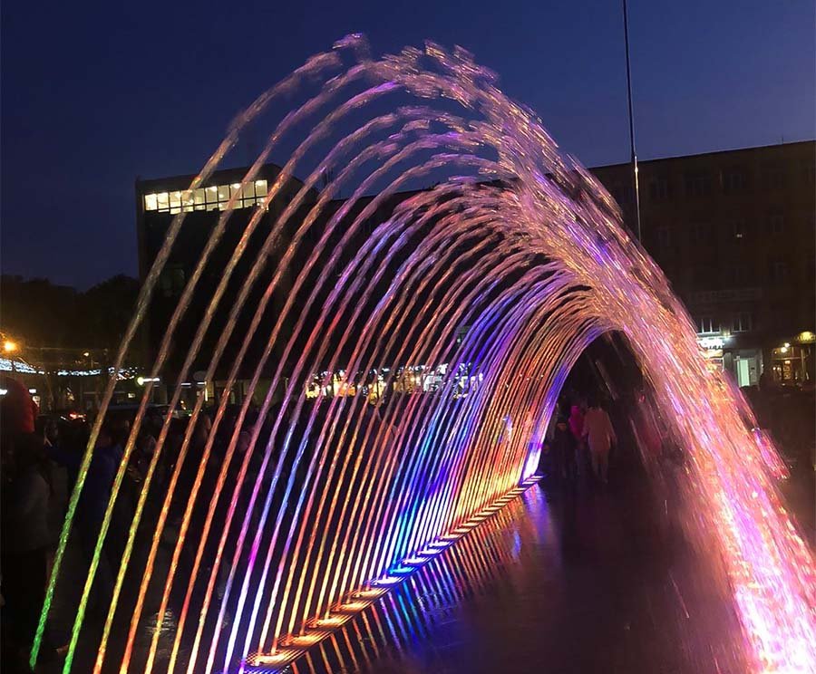 colorful arched fountain colorful arched fountain