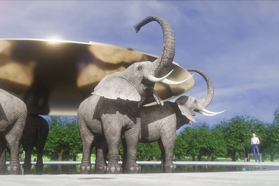 public sculptures in the park elephant sculptures