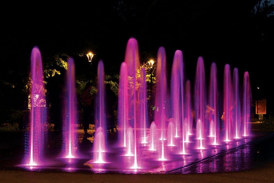 interactive large musical public fountain installation for urban attractions arge musical public fountain with LED lighting
