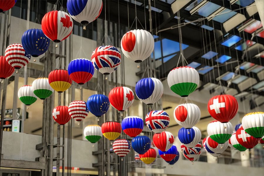 custom balloon kinetic installation for shopping center custom balloon kinetic installation