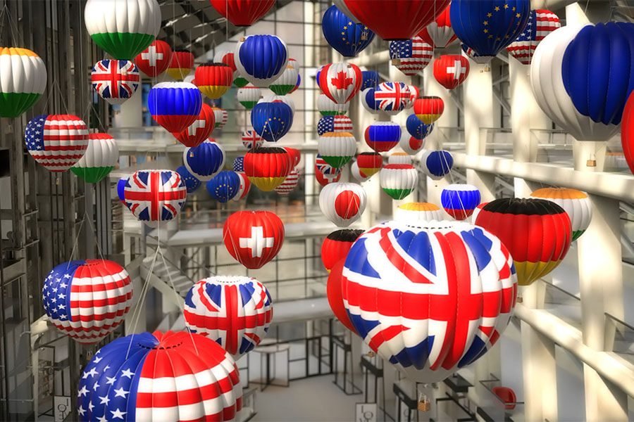 balloon ceiling art feature for public space balloon ceiling art feature