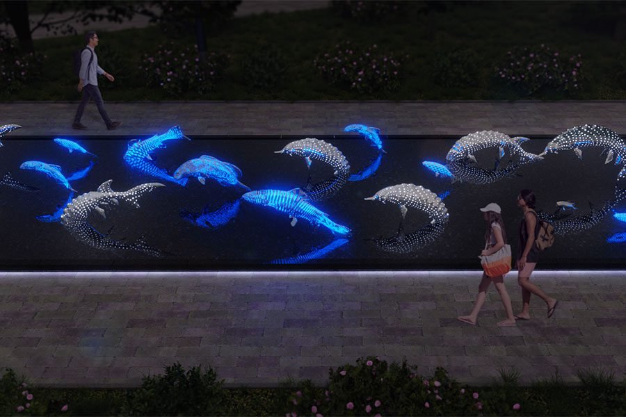 custom public fountain art with LED light custom public fountain art with LED light