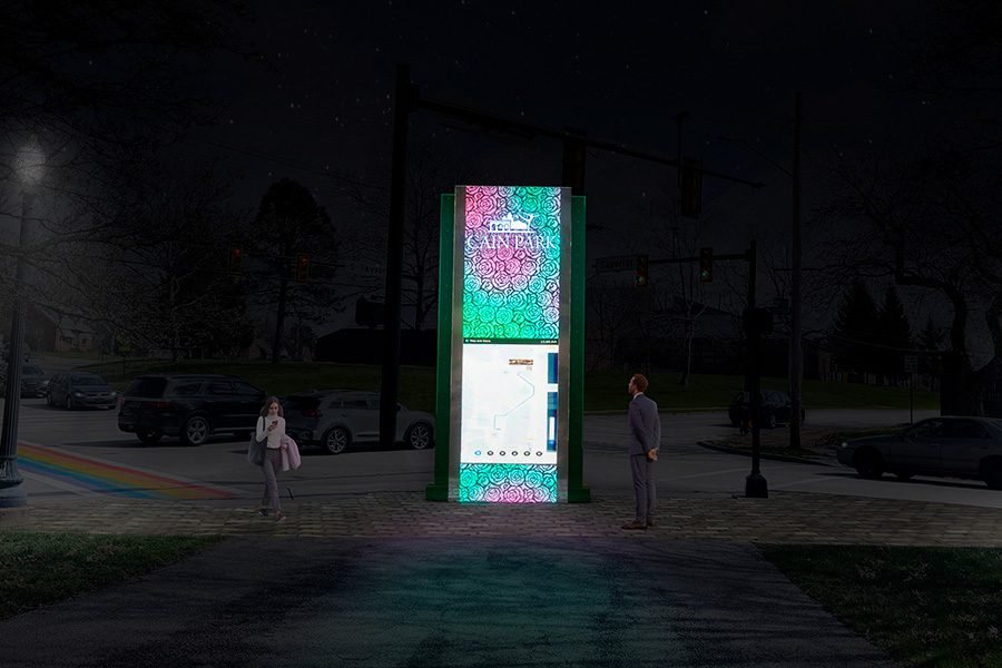 public digital art sculpture for park entry public digital art sculpture