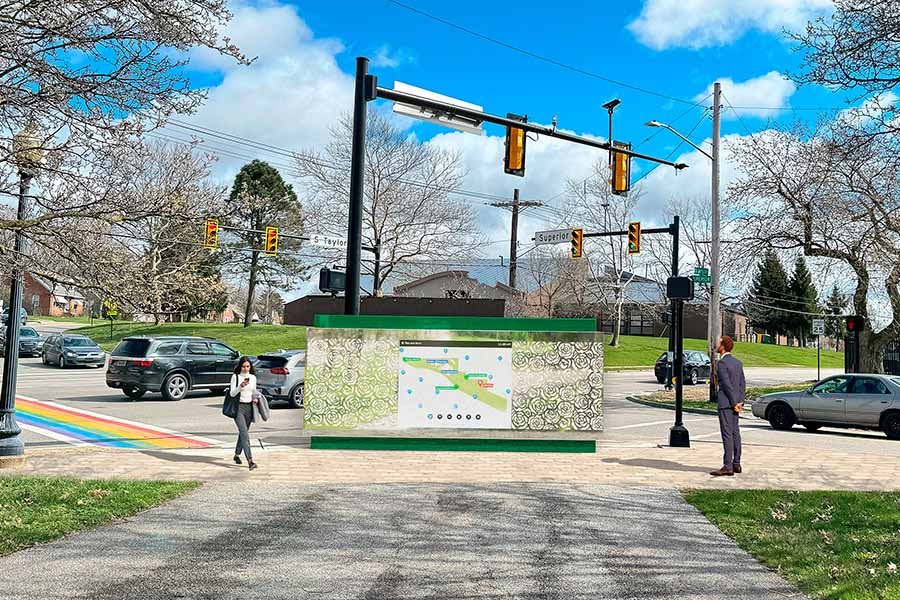 custom digital wayfinding screen for the public park custom digital wayfinding screen