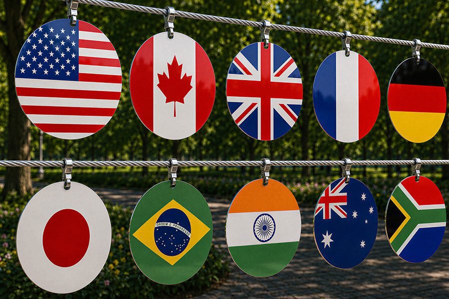 coins on different country flags coins on different country flags
