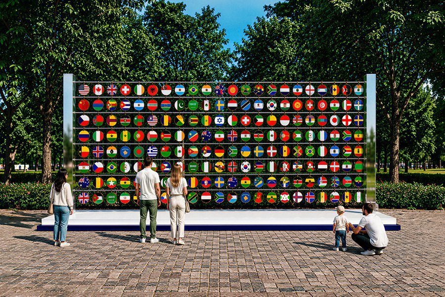 kinetic art coins with different flags kinetic art coins with different flags