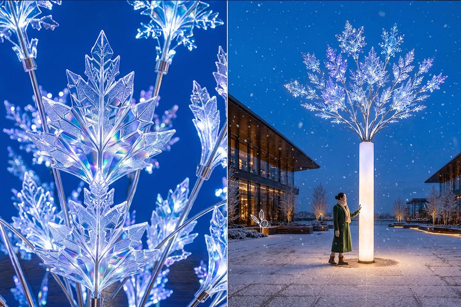 decorative led winter leaves decorative led winter leaves