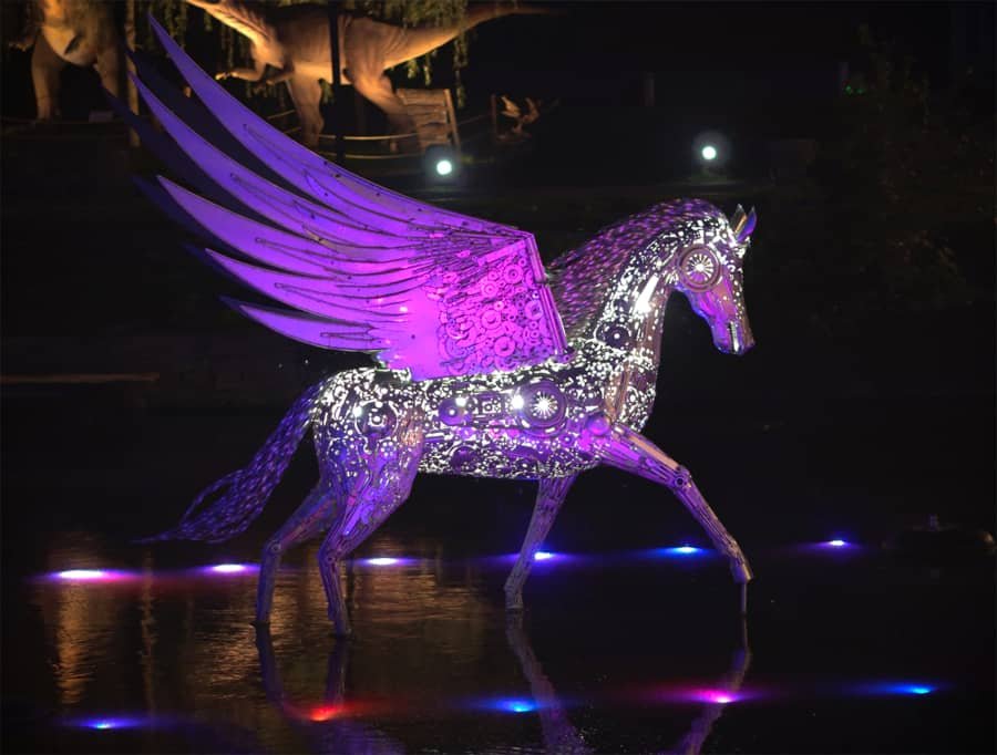 perforated metal horse sculpture