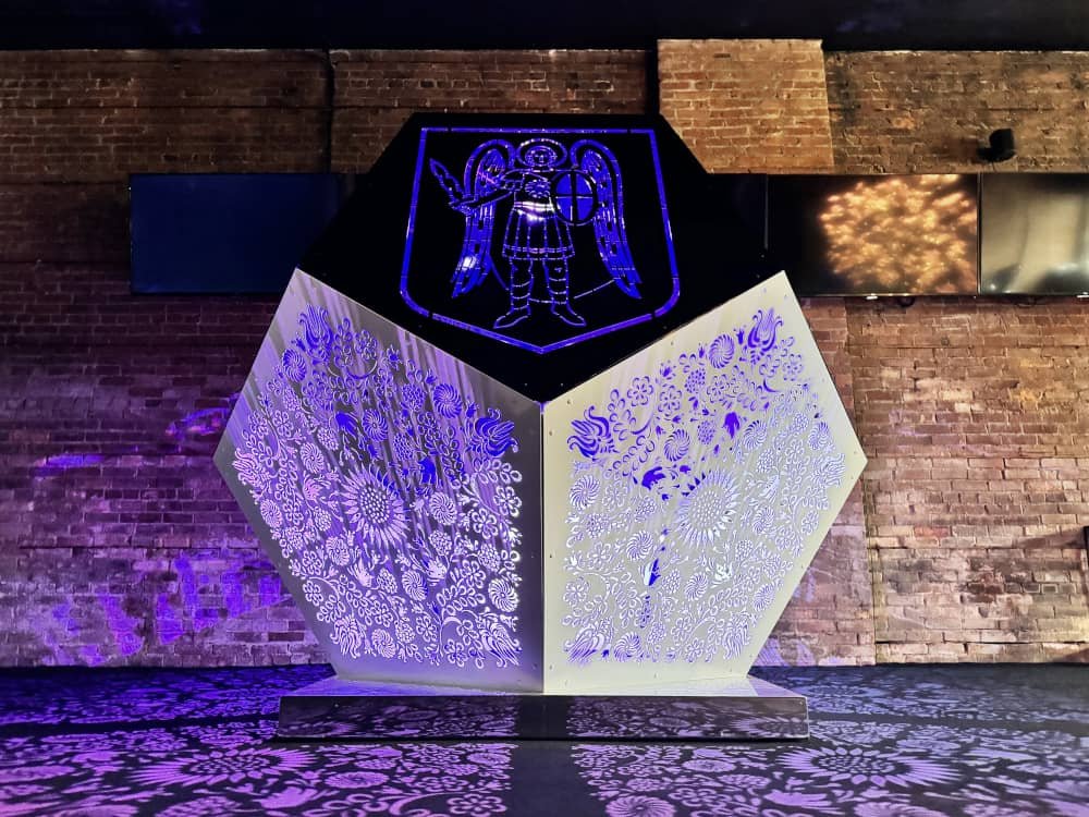 hexagon sculpture with patterns
