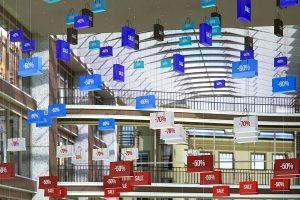 shopping vortex kinetic installation