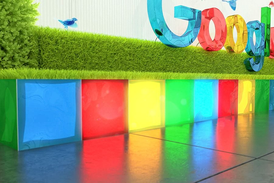 wall logo feature with living plants