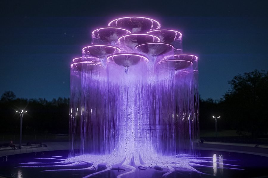 Interactive Fountain Gravity