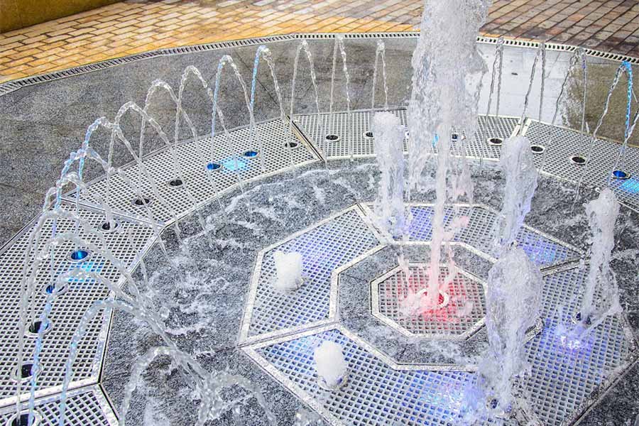 Interactive Water Fountain with LED Lighting