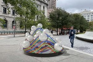 energy wave art installation