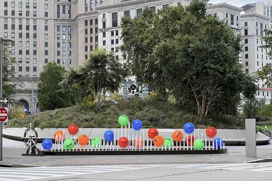 Urban branded sculptural installation