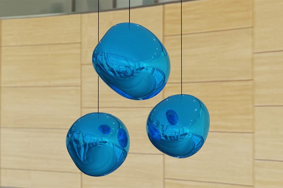 blue glass pendants