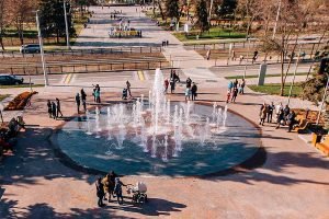 Musical Fountain with Rotating Nozzles