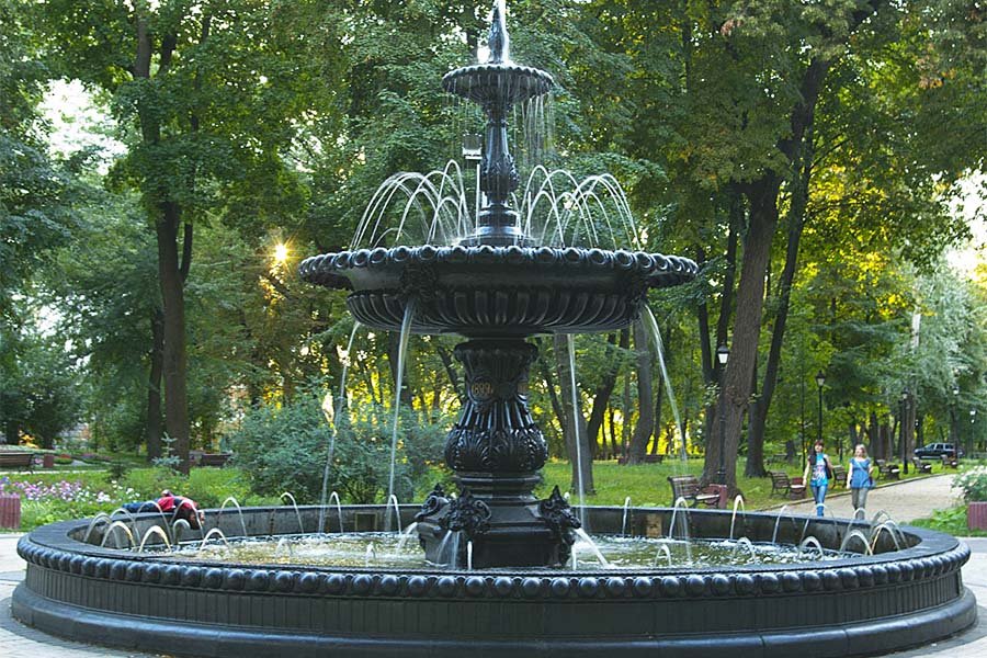 cast iron fountain in city park