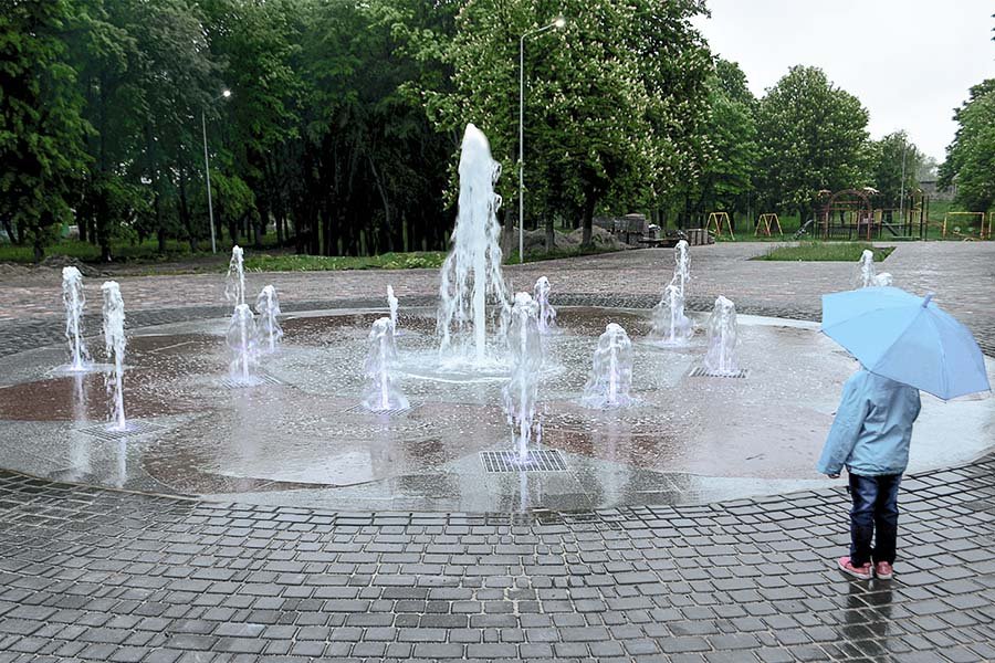 interactive fountain in the park