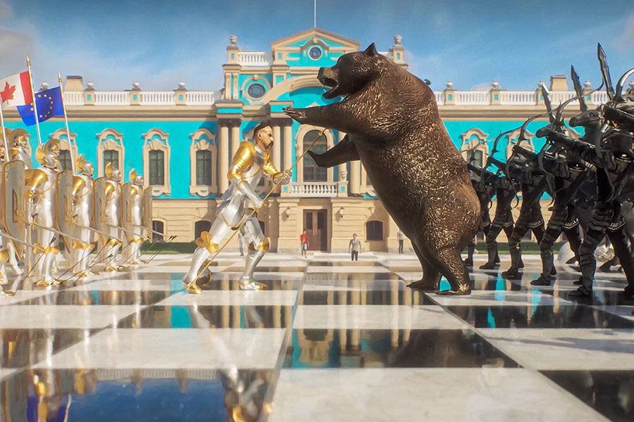 bear and Kazakh art sculpture