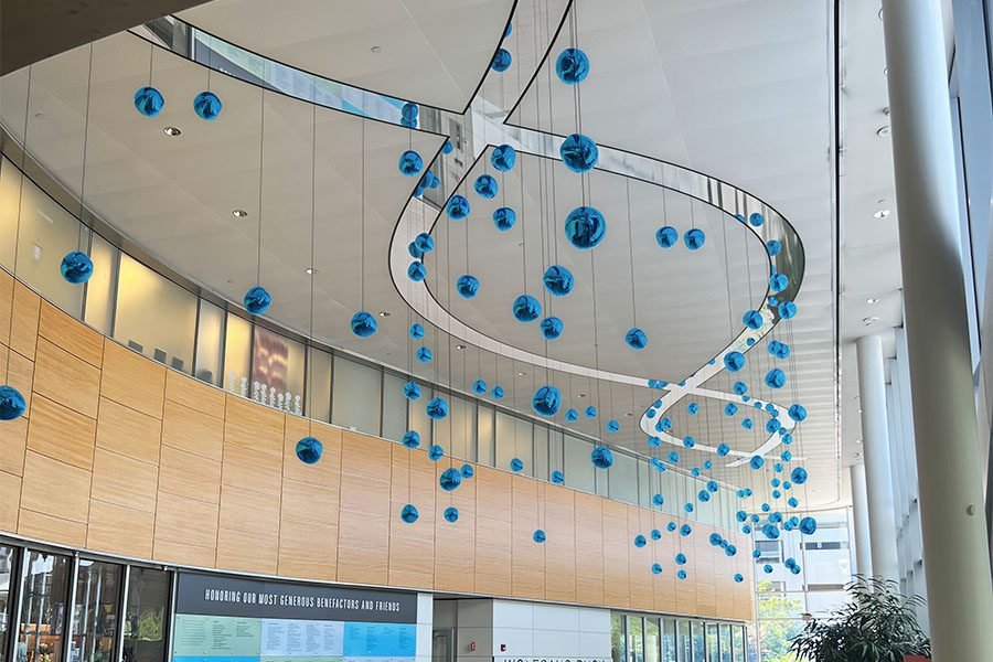 glass blue ceiling pendants