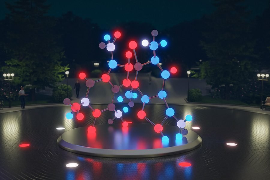illuminated sculptural light installation
