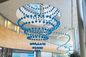 dynamic spiral kinetic installation