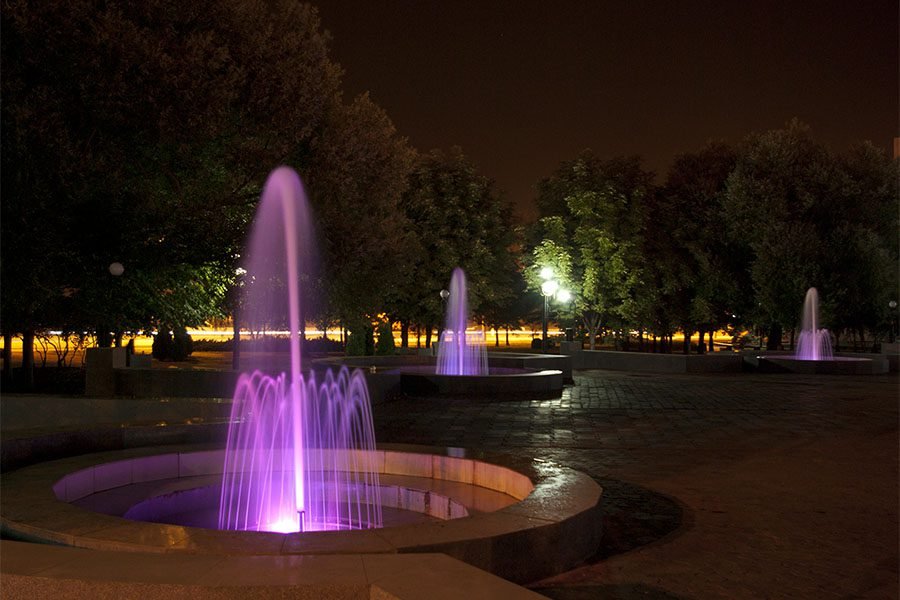 fountain with LED lighting