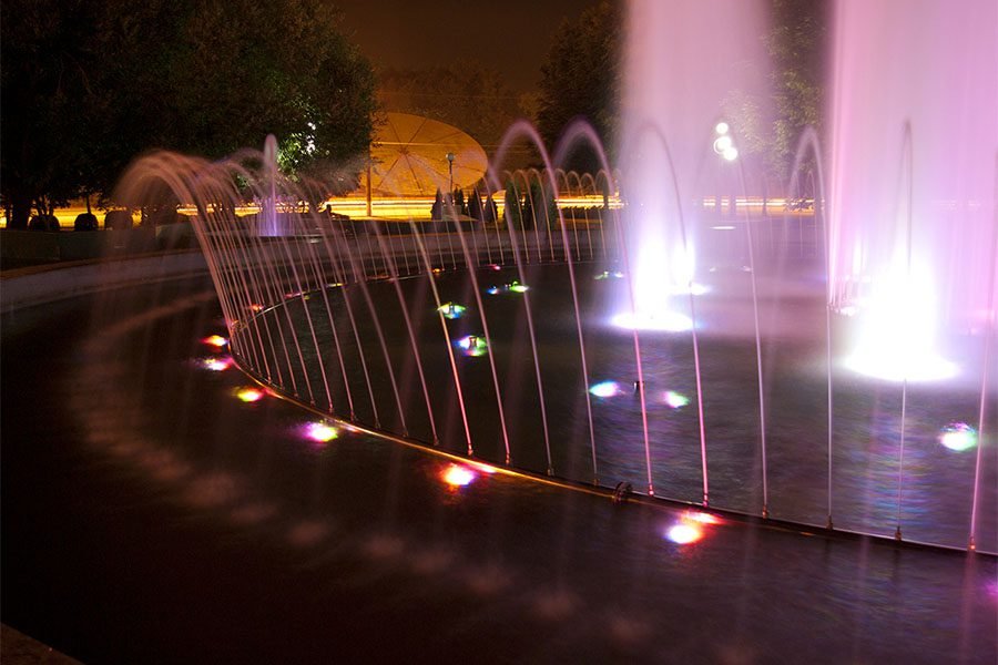 water jets with LED light