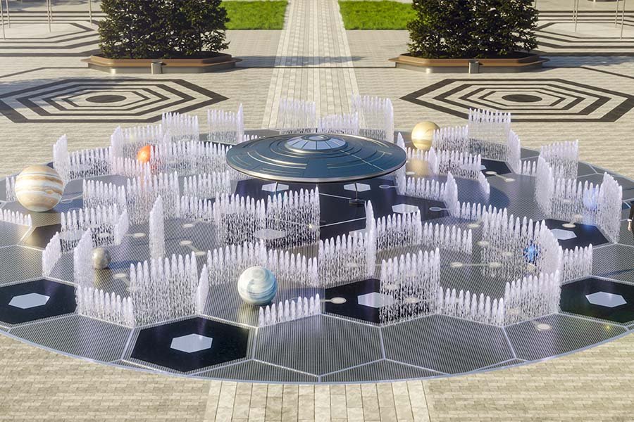 Interactive Fountain Maze