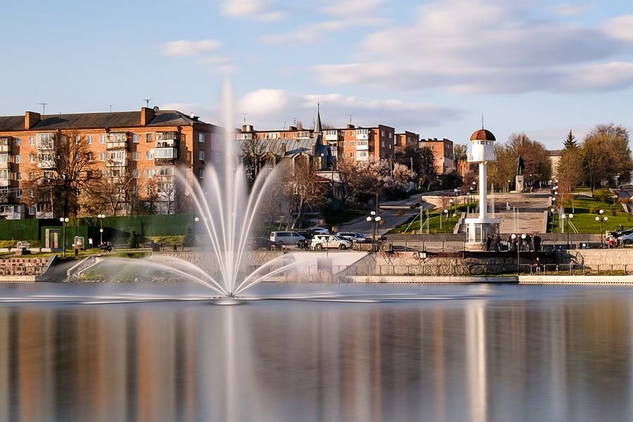 aeration fountain in the river