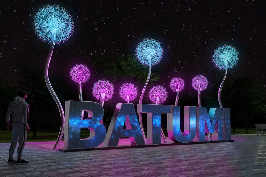 large Batumi city landmark installation