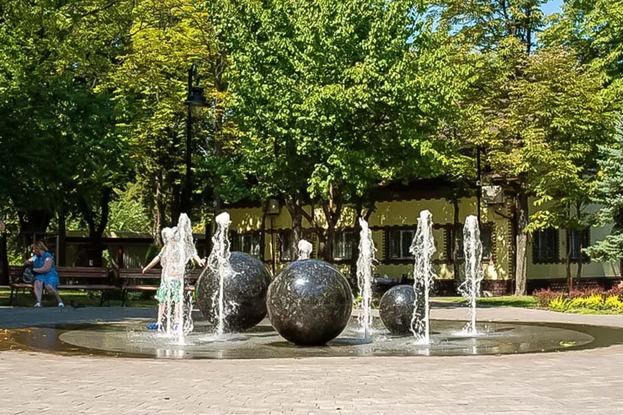 interactive fountain in the park