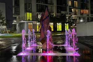 Dry Deck Fountain with The Art Installation