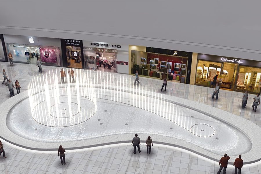 interior fountain designed for the shopping center