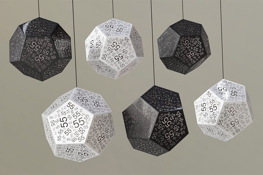 black and white kinetic installation