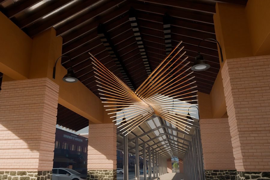 "Valley Wings" Metal Kinetic moving Art installations with light