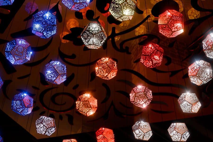 A view of the Five Elements installation modules from below