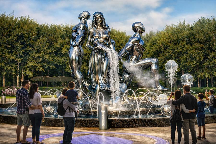 hourglass art sculpture with warriors and horses